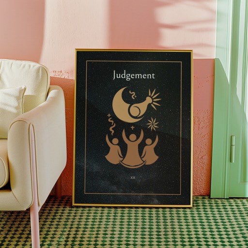 Judgement in Block Print - Custom Tarot Card Poster 10