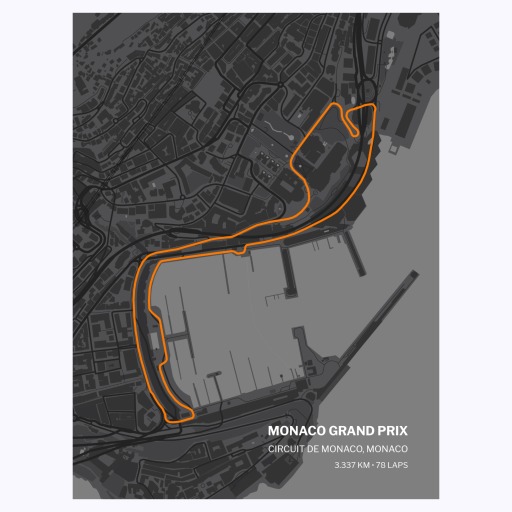 Monaco Grand Prix Poster - Track Map 6