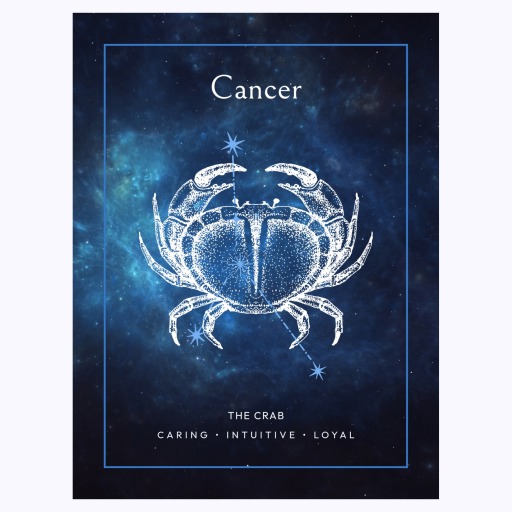 Cancer in Embellished Outline Print - Custom Zodiac Sign Poster 6