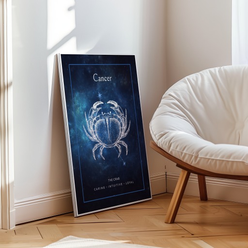 Cancer in Embellished Outline Print - Custom Zodiac Sign Poster 9