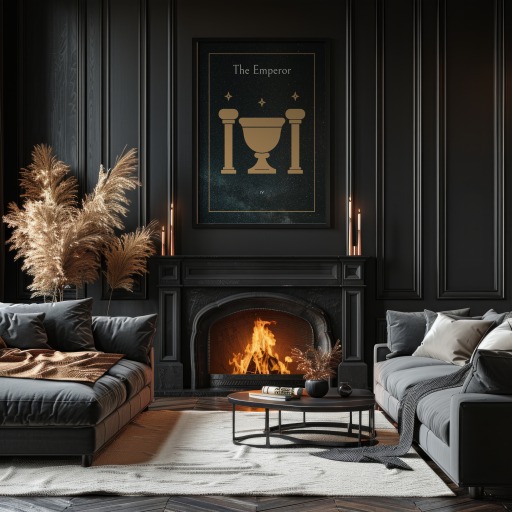 The Emperor in Block Print - Custom Tarot Card Poster 11