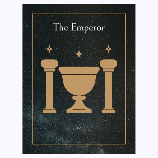 The Emperor in Block Print - Custom Tarot Card Poster 6