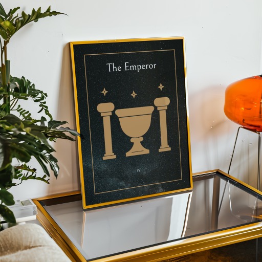The Emperor in Block Print - Custom Tarot Card Poster 9