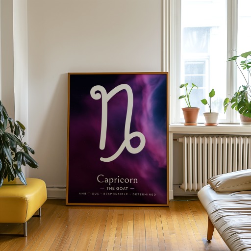 Capricorn in Curvy Print - Custom Zodiac Sign Poster 9