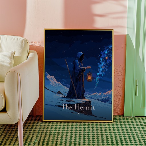 The Hermit in Enchanted Surrealism Print - Custom Tarot Card Poster 10