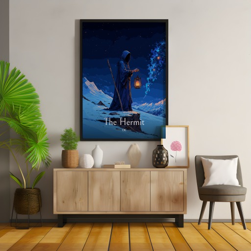 The Hermit in Enchanted Surrealism Print - Custom Tarot Card Poster 9