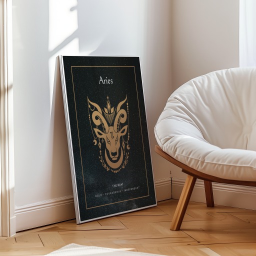 Aries in Block Print - Custom Zodiac Sign Poster 9