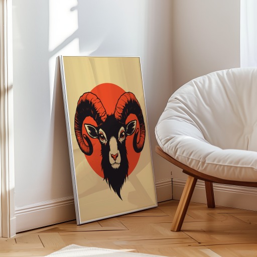 Aries in Vibrant Grunge Print - Custom Zodiac Sign Poster 10