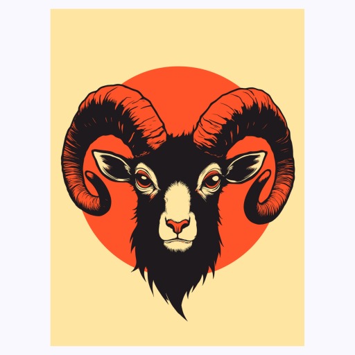 Aries in Vibrant Grunge Print - Custom Zodiac Sign Poster 6