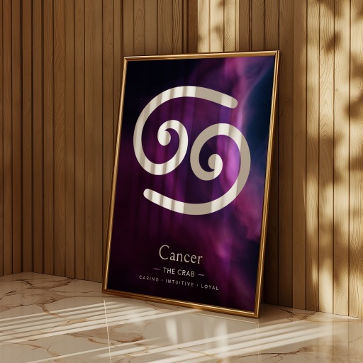 Cancer in Curvy Print - Custom Zodiac Sign Poster 11