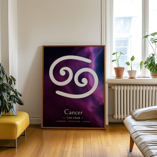 Cancer in Curvy Print - Custom Zodiac Sign Poster 8