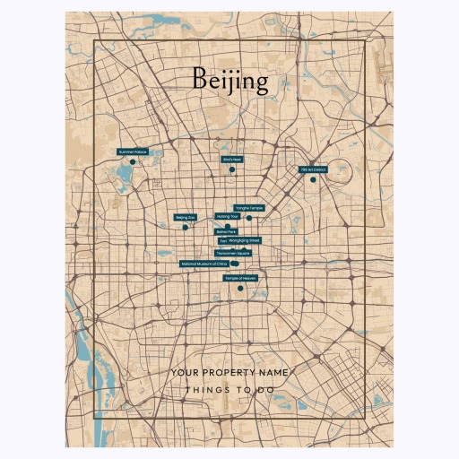 Beijing Airbnb Tourist Poster in Road Trip - Street Map 6