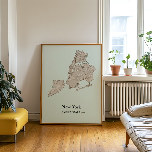New York State Poster - Boundary Map 9