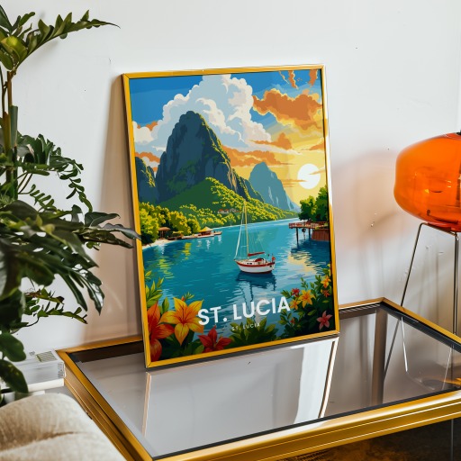 St. Lucia Travel Print - Vintage Travel Art Poster 9