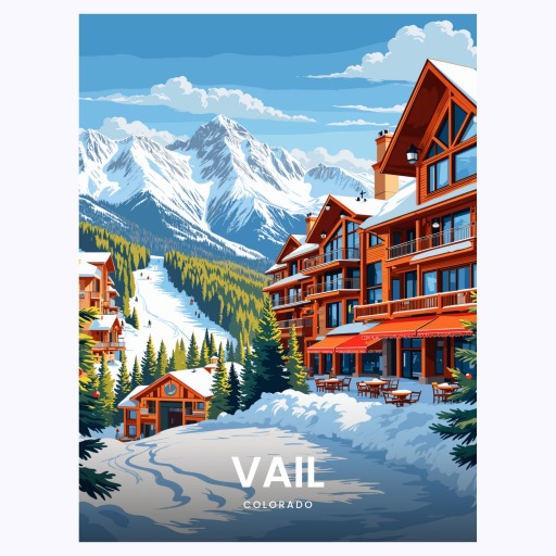 Vail Travel Print - Vintage Travel Art Poster 6