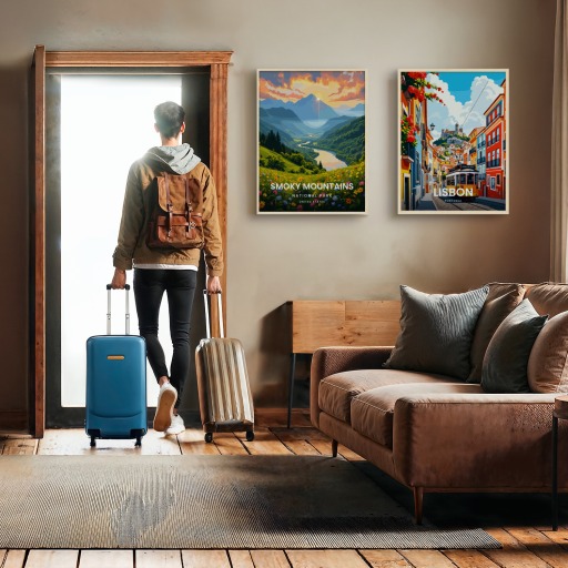 Smoky Mountains National Park Travel Print - Vintage Travel Art Poster 11