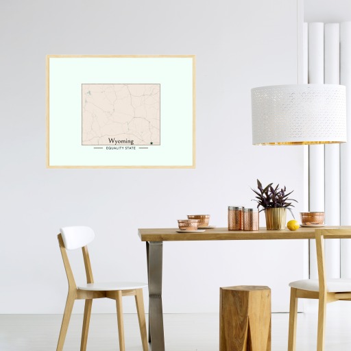 Wyoming State Poster - Boundary Map 10