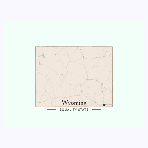 Wyoming State Poster - Boundary Map 6