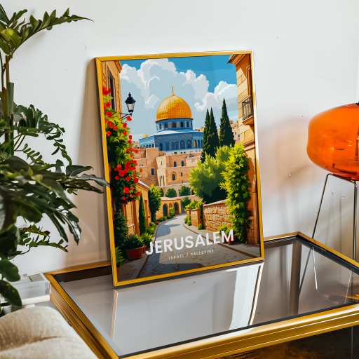 Jerusalem Travel Print - Vintage Travel Art Poster 9