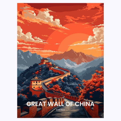Great Wall of China Travel Print - Vintage Travel Art Poster 6