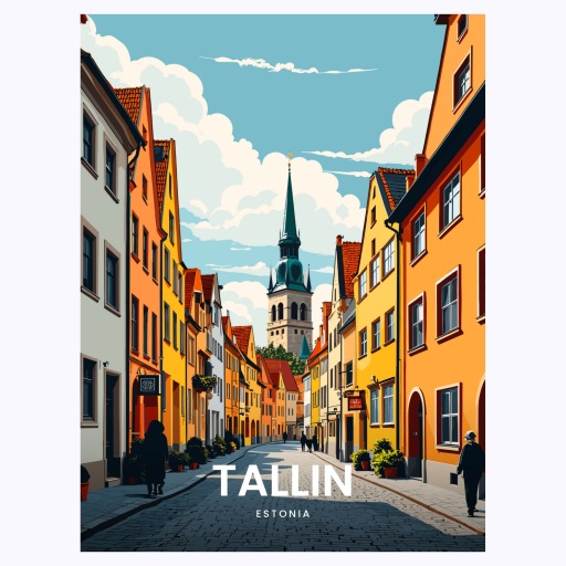 Tallin Travel Print - Vintage Travel Art Poster 6