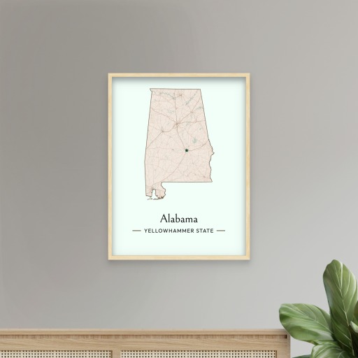 Alabama State Poster - Boundary Map 7
