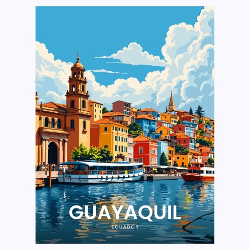 Guayaquil Travel Print - Vintage Travel Art Poster 6