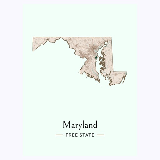 Maryland State Poster - Boundary Map 6
