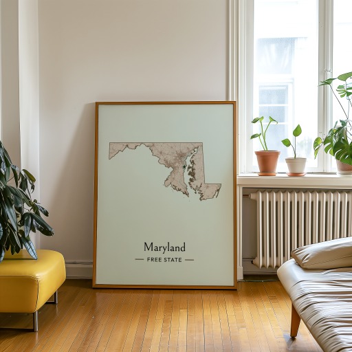 Maryland State Poster - Boundary Map 9