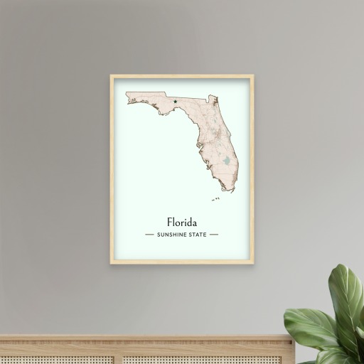 Florida State Poster - Boundary Map 7
