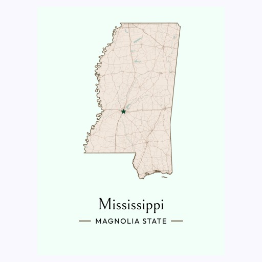 Mississippi State Poster - Boundary Map 6