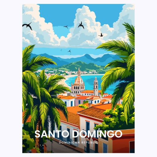 Santo Domingo Travel Print - Vintage Travel Art Poster 6