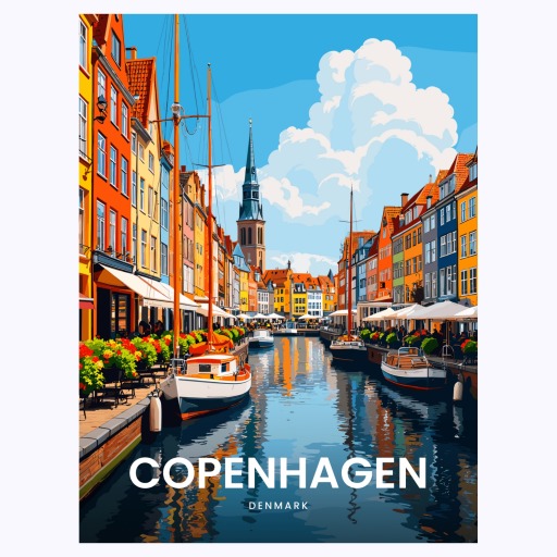 Copenhagen Travel Print - Vintage Travel Art Poster 6