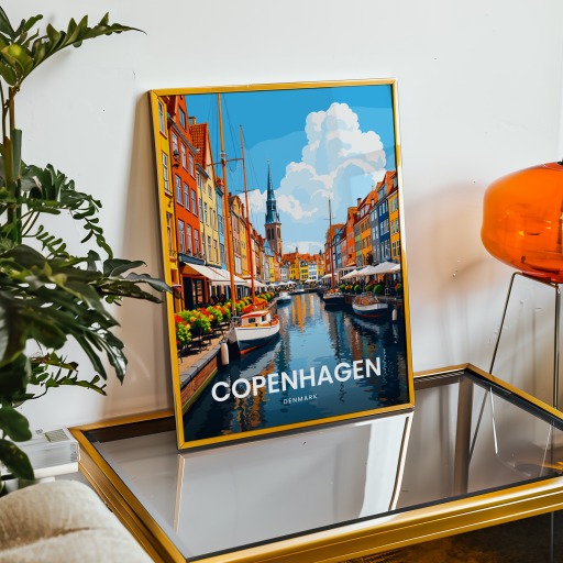 Copenhagen Travel Print - Vintage Travel Art Poster 9