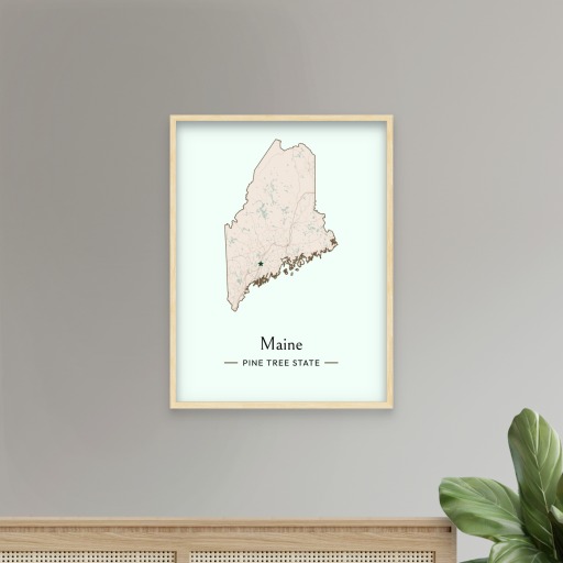 Maine State Poster - Boundary Map 7