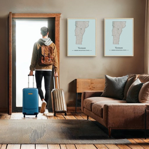 Vermont State Poster - Boundary Map 11