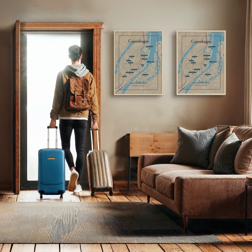 Copenhagen Airbnb Tourist Poster in Road Trip - Street Map 11