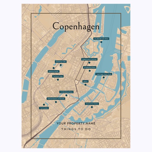 Copenhagen Airbnb Tourist Poster in Road Trip - Street Map 6
