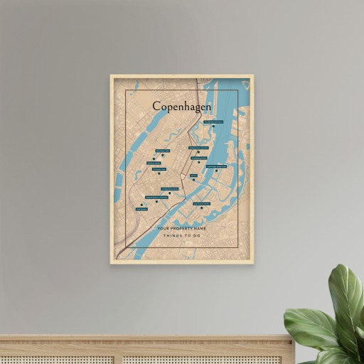Copenhagen Airbnb Tourist Poster in Road Trip - Street Map 8