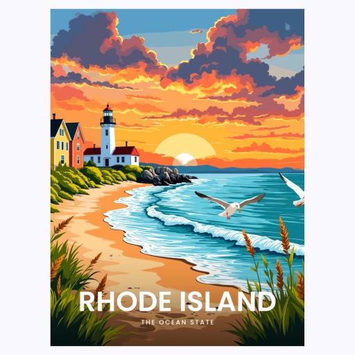 Rhode Island Travel Print - Vintage Travel Art Poster 6