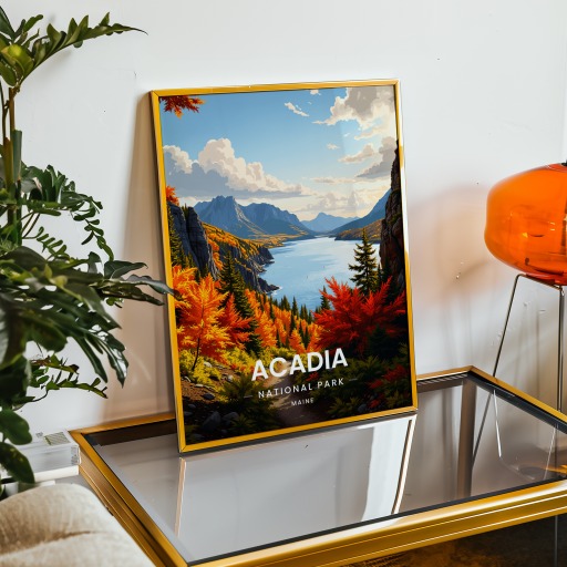 Acadia National Park Travel Print - Vintage Travel Art Poster 9
