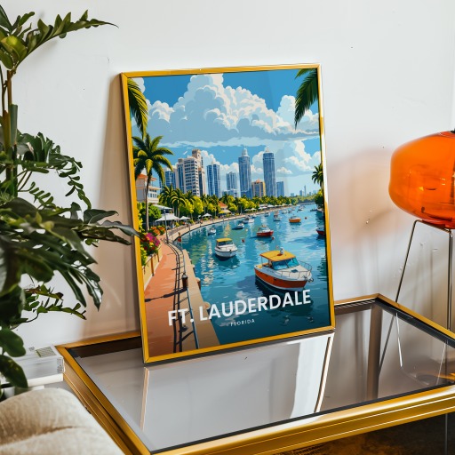 Ft. Lauderdale Travel Print - Vintage Travel Art Poster 9