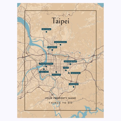 Taipei Airbnb Tourist Poster in Road Trip - Street Map 6