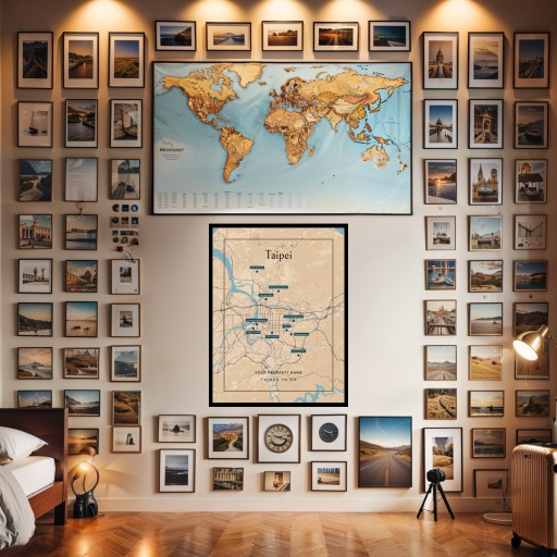 Taipei Airbnb Tourist Poster in Road Trip - Street Map 9
