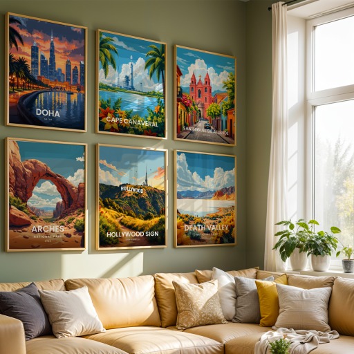 Hollywood Sign Travel Print - Vintage Travel Art Poster 8