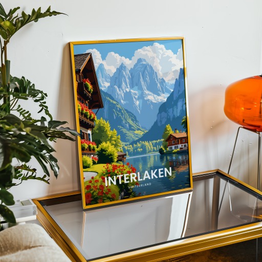 Interlaken Travel Print - Vintage Travel Art Poster 9