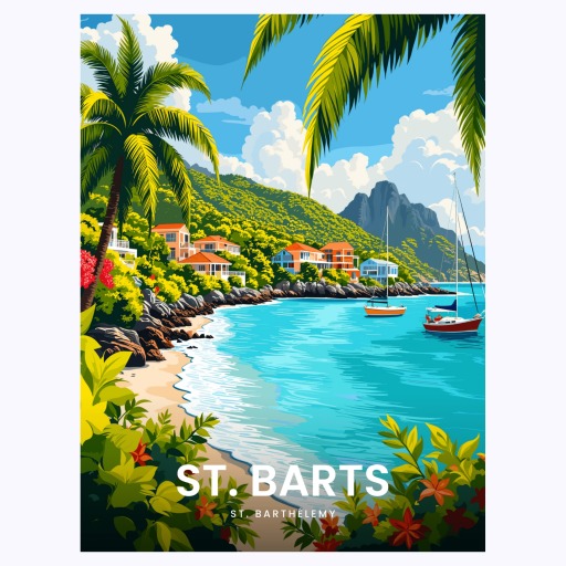 St. Barts Travel Print - Vintage Travel Art Poster 6