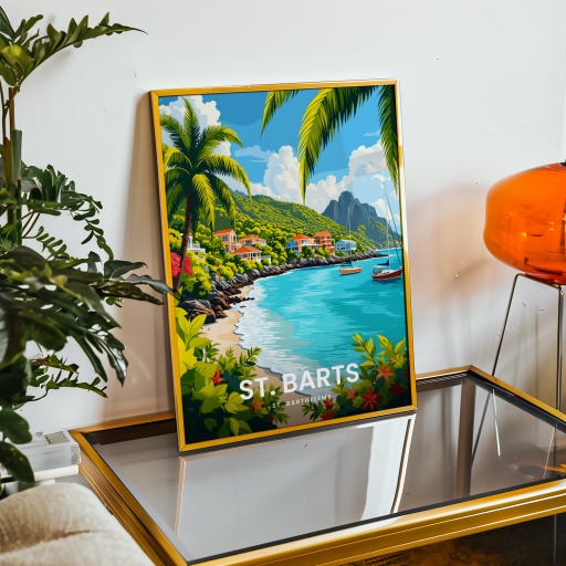 St. Barts Travel Print - Vintage Travel Art Poster 9