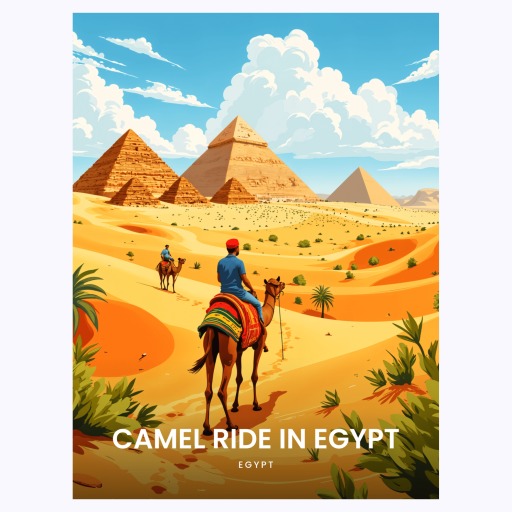 Camel Ride in Egypt Travel Print - Vintage Travel Art Poster 6