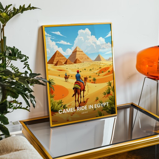 Camel Ride in Egypt Travel Print - Vintage Travel Art Poster 9